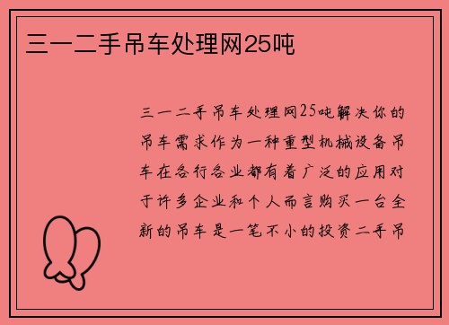 三一二手吊车处理网25吨
